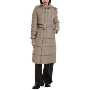 Noize Womens  Long Puffer Jacket, Tan